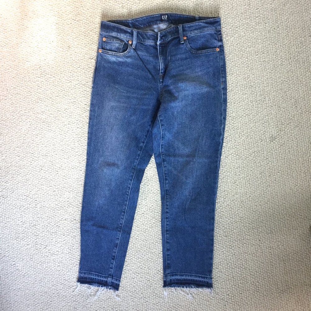 GAP Girlfriend unhemmed jeans